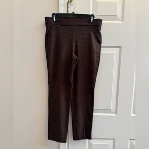 Anne Klein - Brown Stretched Textured Pants (medium)